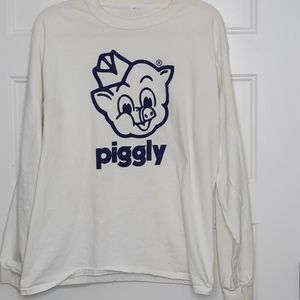 Mens Piggly Wiggly Big on the Pig Long Sleeve Shirt